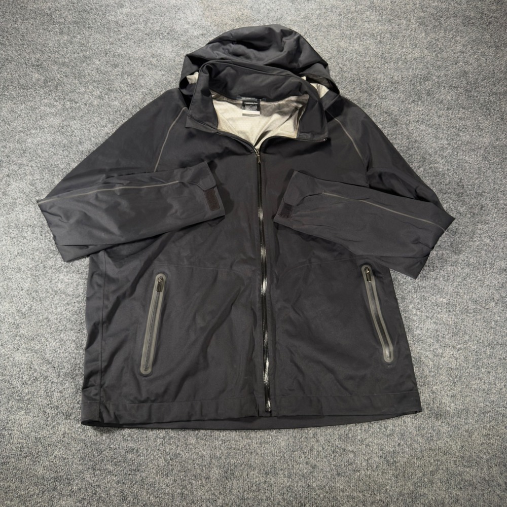 Nike Golf Tiger Woods Storm-FIT 5 Tech Rain Jacket XL Black Mens Vtg